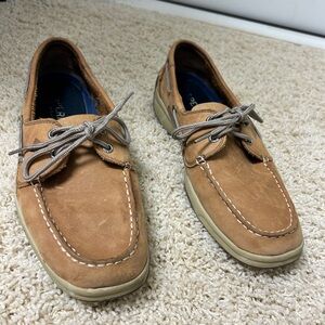 Men’s Sperry topsiders, tan, size 10